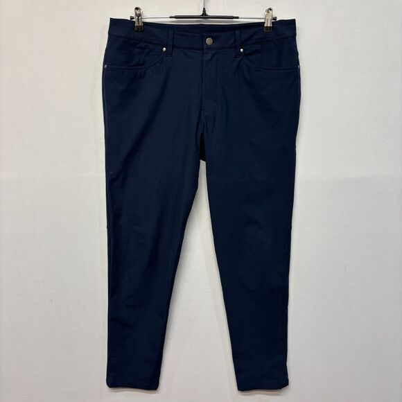 Lululemon Men ABC Pants Slim Fit Size 34x30 Warpstreme Blue LM5704S C042 -18 - Picture 1 of 16